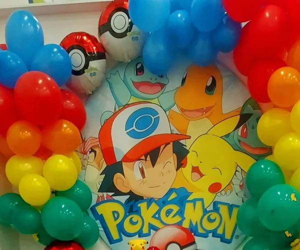 Painel de Festa Pokémon+ Balões Metalizados Pokebola