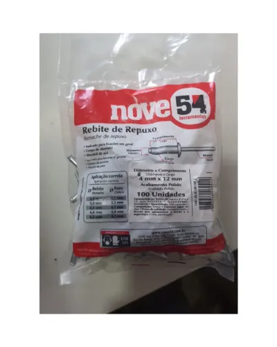 Rebite de Repuxo nove54 4,00mm X12mm