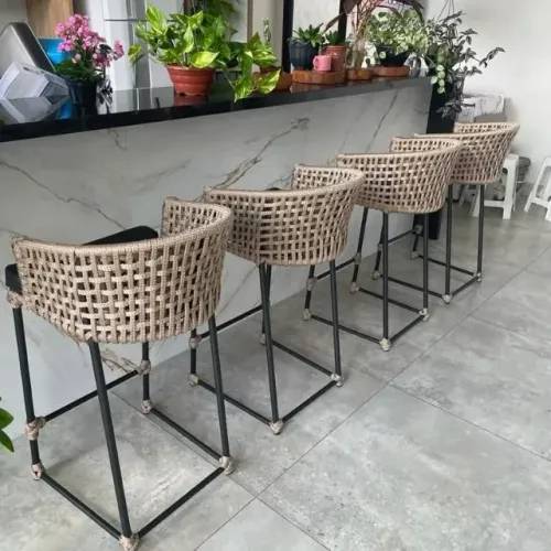 BANQUETA DE CORDA NÁUTICA PARA BALCÃO GOURMET _UND_