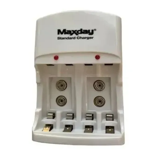 Baterias 9v Recarregável 400mah Originais Maxday + 1 Carregador Brinde