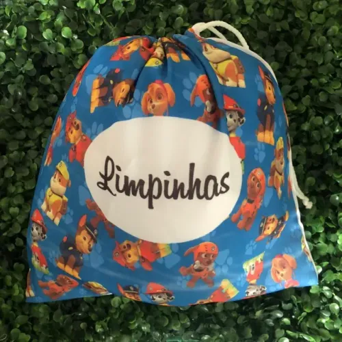 Saquinho Organizador Roupa Limpa Tema Patrulha Canina