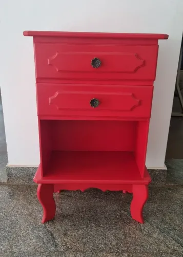 Mesa de Cabeceira Provençal Vermelha 