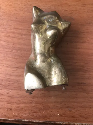 Escultura Bronze Polido Dorso 18 cm Antiguidade...Original...Unica....