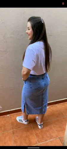 Saia Jeans Azul - Tamanho M