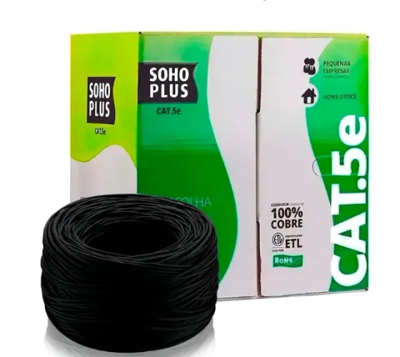Cabo de Rede CAT.5e Furukawa SOHOPLUS, 305 Metros Preto