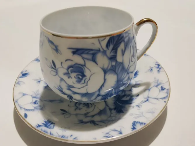 Xícara + Pires Porcelana Fina Gold Collection ( Italy Style ) A40