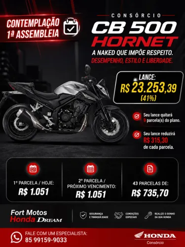 HORNET 500 2027 - CONTEMPLAÇÃO 1ª PARCELA