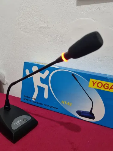 microfone de mesa yoga ht-82 semi-novo 