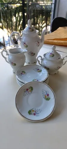 Antiguidade Conjunto Cha/Café de Porcelana Schimidt 