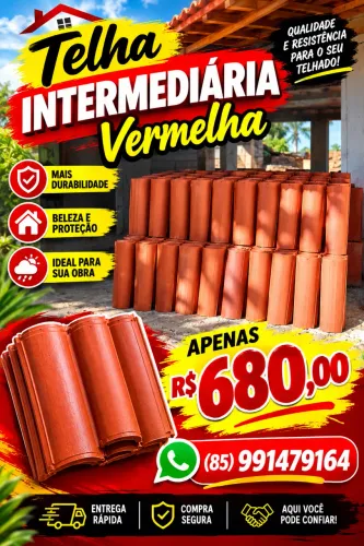 Telha intermediária vermelha
