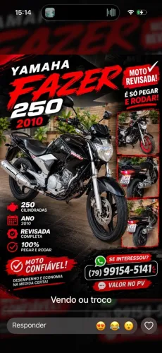 Vendo fazer 250 /2010 perfeita pronta pra rodar