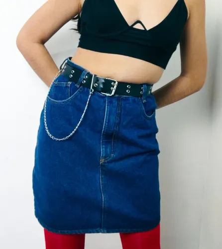 Saia Jeans Retrô CGC Cintura Alta