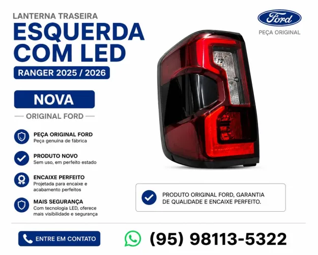 Lanterna Esquerda Com Led Ranger 2025
