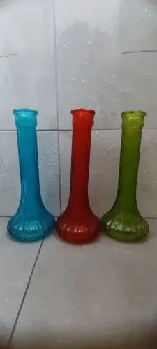 Decoração vasos solitários de vidro vintage