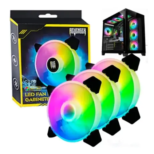 KIT FANS 120MM COM 6 FANS LED RAINBOWN VR306