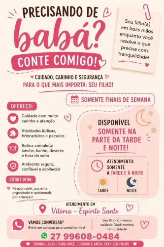 Precisando de babá no fim de semana? 