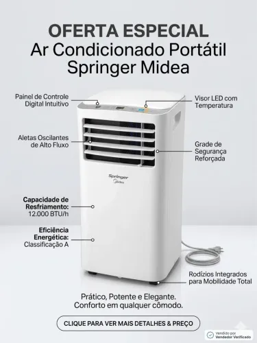 Ar Condicionado Portátil Springer Midea 12.000 BTUs - 127V (Frio)