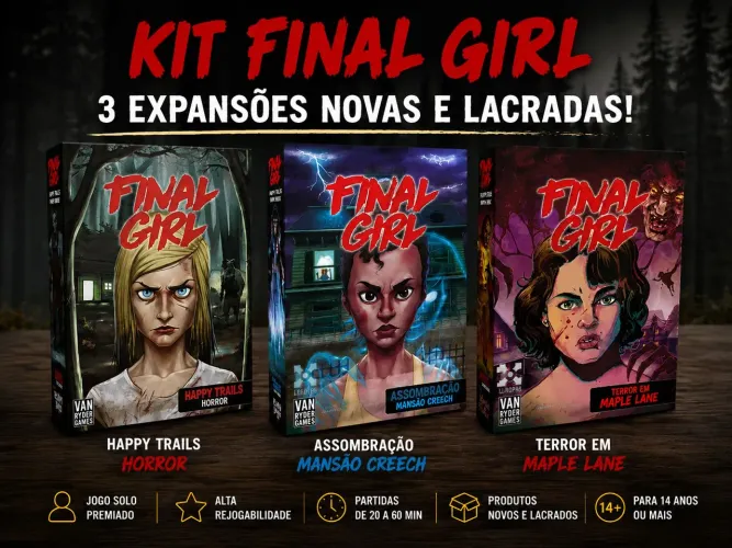 Kit Final Girl 3 Expansões Jogo de Tabuleiro Novas Lacradas