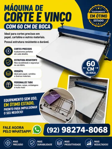 Maquina de Corte e Vinco de 60cm. + Uma faca de sacola para Bijuteria