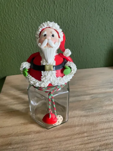 Natal potinho de Papai Noel em Biscuit