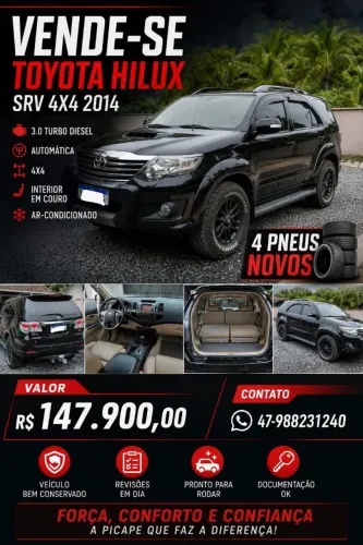 Toyota Hilux SW4 SRV D4-d 4X4 3.0 TDI Dies. AUT 2014