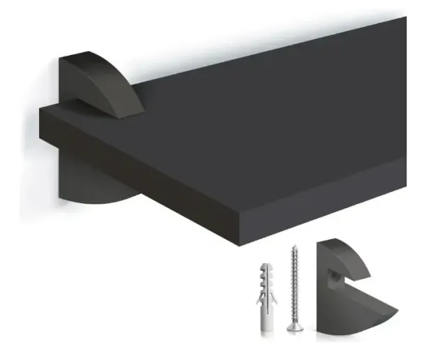 Kit 6 prateleiras Preta Multiuso Mdf quarto cozinha 60 cm<br>Valor: R$ 204,88