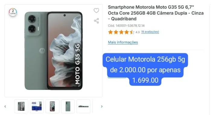 Celular Motorola G35 256gb 5G