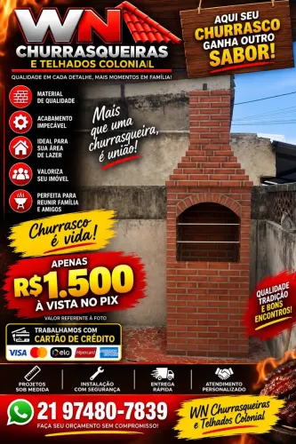 Churrasqueira telhado colonial