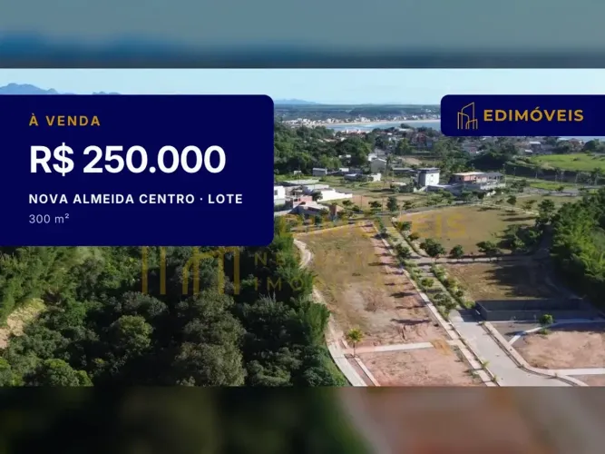 Lote em Nova Almeida Centro: Terrenos planos, próximo à praia e com sol da manhã