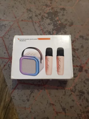 Mini microfone com mini caixa de som para karauke