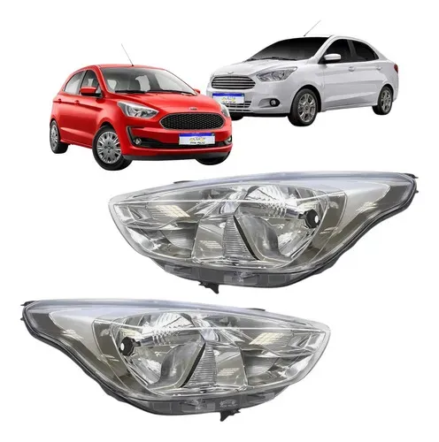 Par Farol Ford Ka 2019 2020 2021 Mascara Cromada Novo Ambos Lados