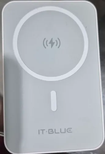 Carregador power bank wireless fixação magnética