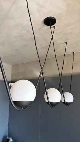 Lustre Globo Preto (com 3 peças)