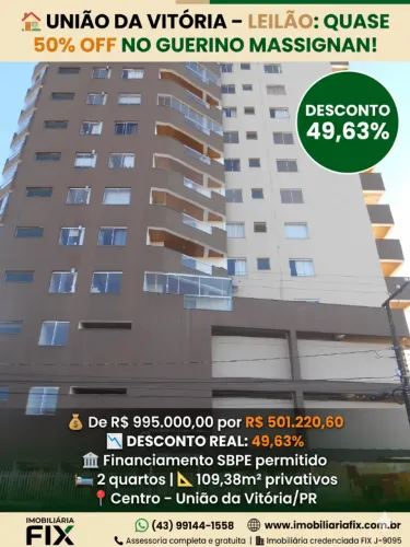 ? UNIÃO DA VITÓRIA - LEILÃO: QUASE 50% OFF NO GUERINO MASSIGNAN!