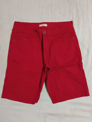 Short/bermuda jeans masculino vermelho Tam 14 anos