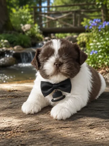 Lindíssimos filhotes de Shih tzu macho branco e chocolate 