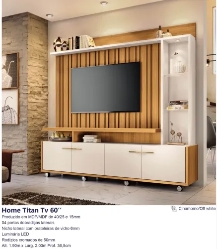 Home estante Titan com rodinhas - Promoção