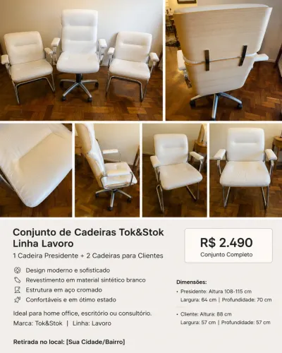 Conjunto de Cadeiras TokStok Lavoro