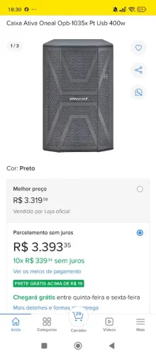Caixa ativa Oneal 1035 fone de 15 400w