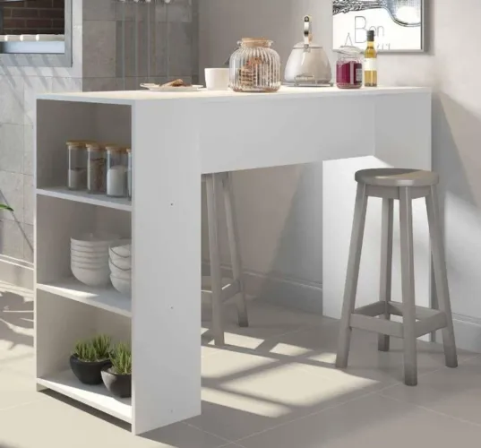 Mesa gourmet branca em mdf