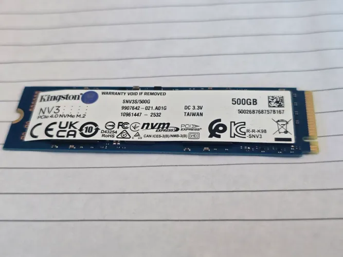 SSD Kingston NV3 500GB 2280 NVME PCIe 4.0 Gen 4x4 Ultra Rapido(SEMINOVO)