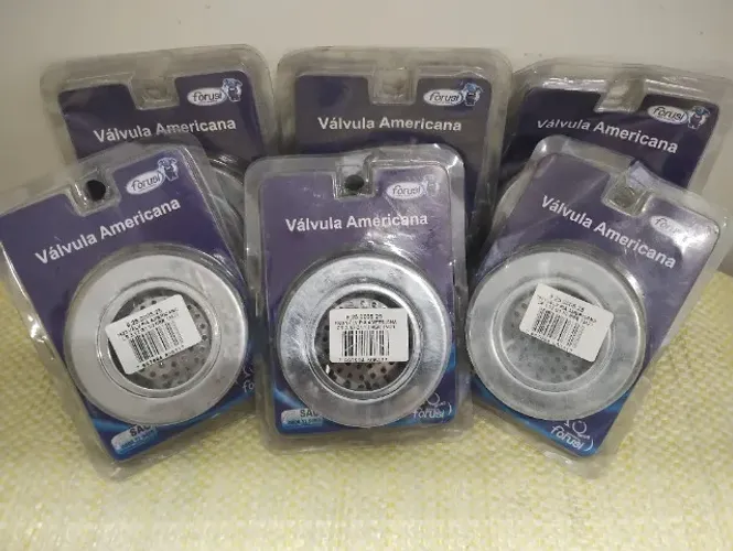 6 Válvulas para Pia Americana Cromada 3 1/2 x 1 1/2 da Forusi (Ref. 1623)