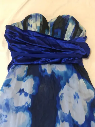 Vestido azul estampado 
