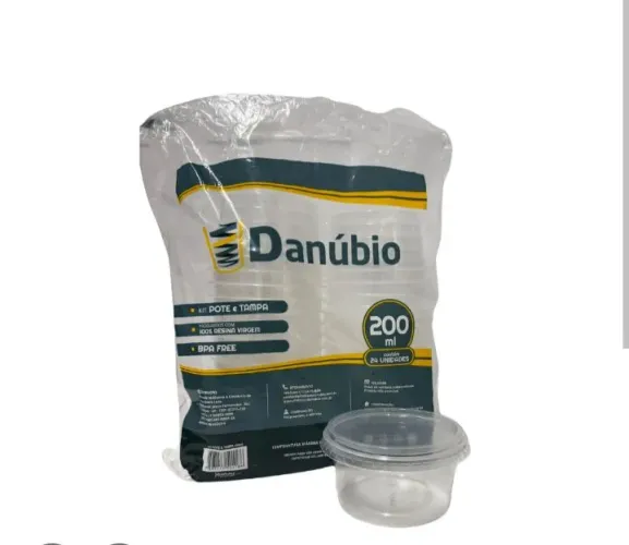 96 POTES PLASTICOS PARA BOLO COM TAMPA 200 ML