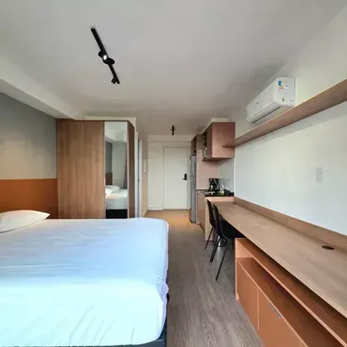 Studio p/ Aluguel, 25m², 1 quarto, varanda, novo, ar condicionado, ótimo lazer, Vila Olímp