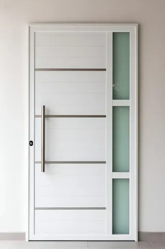 Porta Alumínio Lambril Simples 210 X 100 C/ Puxador E Vidro