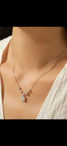 ? Colar Prata 925 com Moissanita Original - Sem Uso - Luxo ?