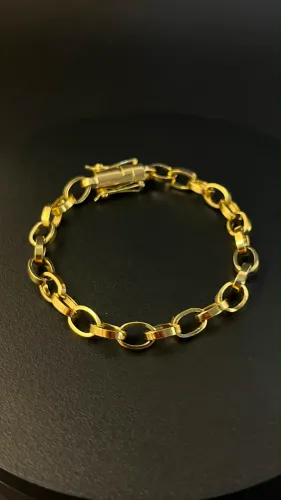 Pulseira Elos Ovais Maciça em Ouro 18k 750