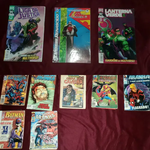 Super Lote 10 HQs Clássicas e Modernas - (Homem-Aranha, Batman, Liga da Justiça)