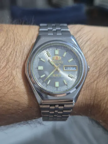Relógio ORIENT 3 ESTRELAS AUTOMÁTICO CINZA/PRATA - TODO REVISADO